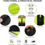 Class 2 High Visibility Reflective Safety Vests Women & Men With 5 Pockets And Zipper Front,Meets Ansi/Isea Standards