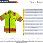 Gasoline Hi-Vis Sleeved Safety Vest For Men-Class 3 Heavy Woven Engineer Vest with Padded Neck to Support, surveyor vest